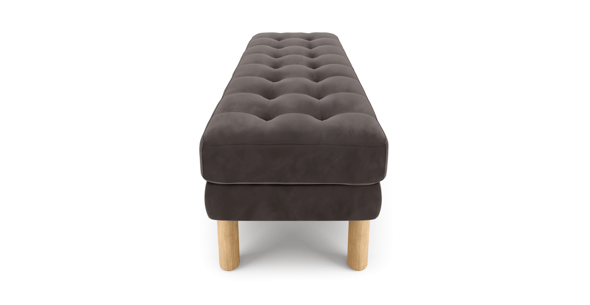 Modsy Bench Silindir Ahşap Ayak - Kadife