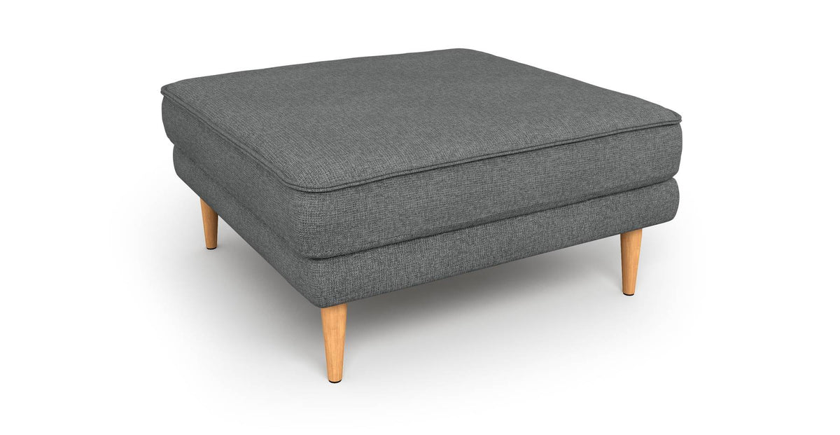 Klem Puf Ahşap Ayak - Keten