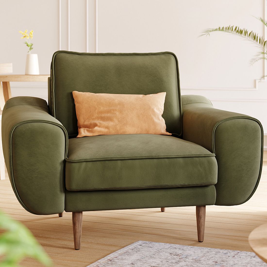 Kumaş: Kadife - Renk: Haki - Normod