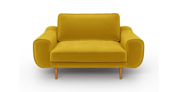 Klem Loveseat Ahşap Ayak - Kadife