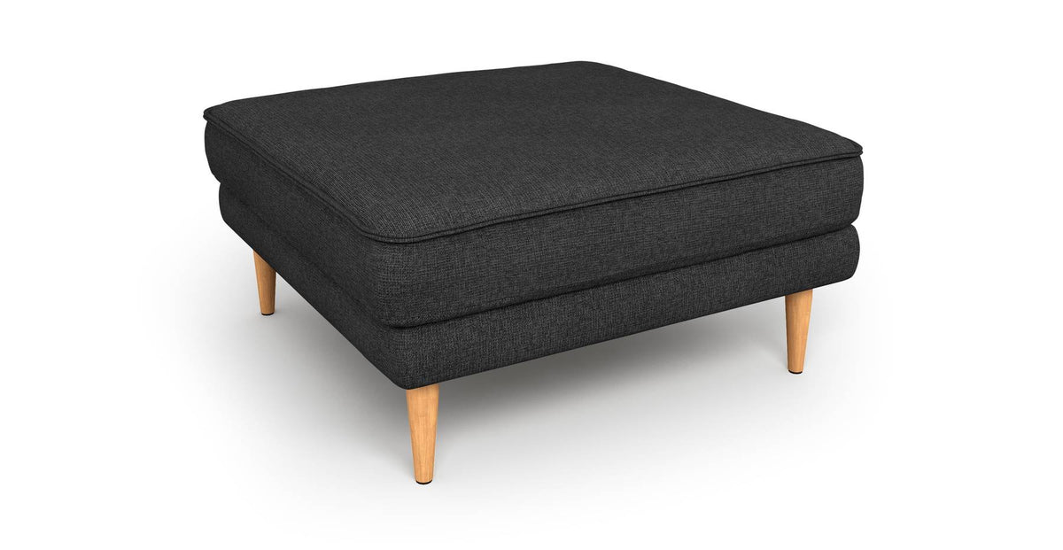 Klem Puf Ahşap Ayak - Keten