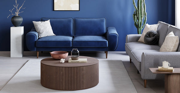 Klem İkili Koltuk Ahşap Ayak - Kadife