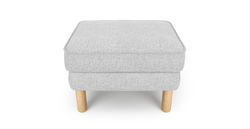 Klem Puf Small Silindir Ahşap Ayak - Keten