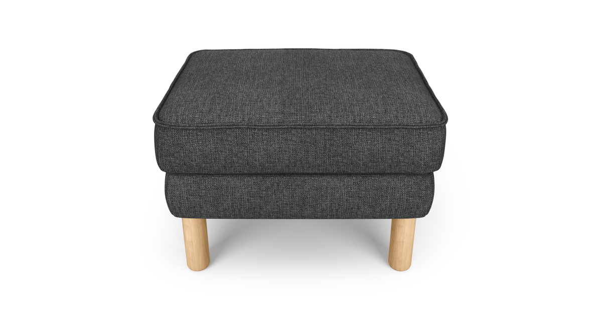 Klem Puf Small Silindir Ahşap Ayak - Keten