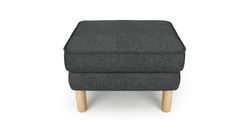 Klem Puf Small Silindir Ahşap Ayak - Keten