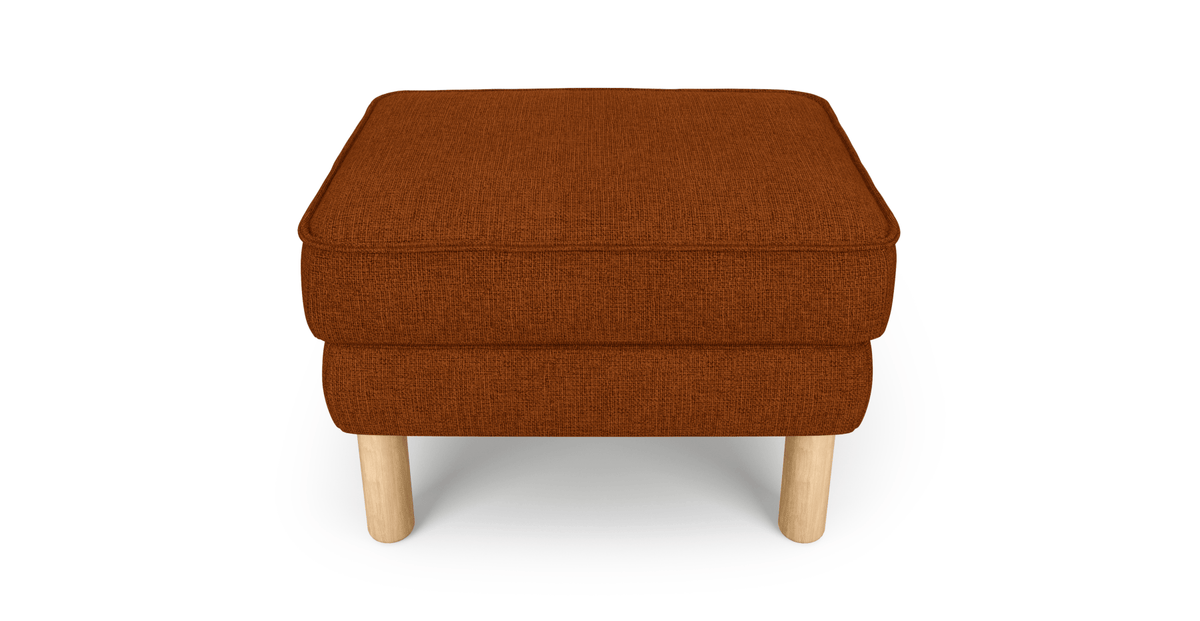 Klem Puf Small Silindir Ahşap Ayak - Keten