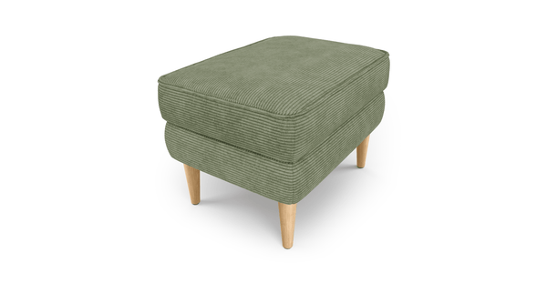 Klem Puf Small Ahşap Ayak - Fitilli Kadife