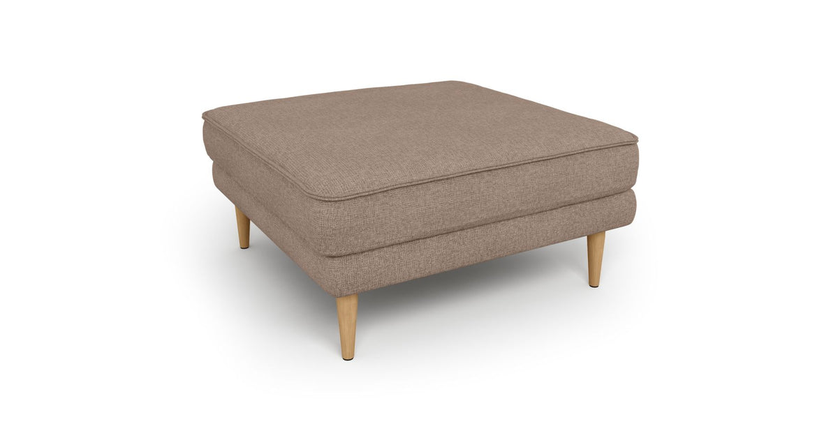 Klem Puf Ahşap Ayak - Keten