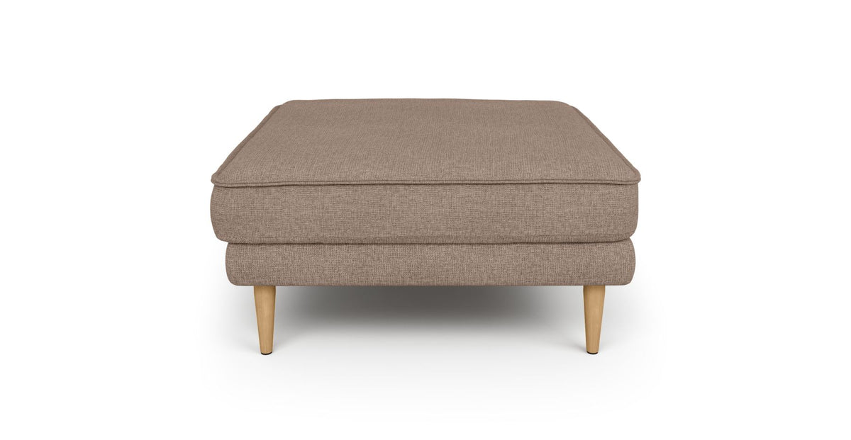 Klem Puf Ahşap Ayak - Keten