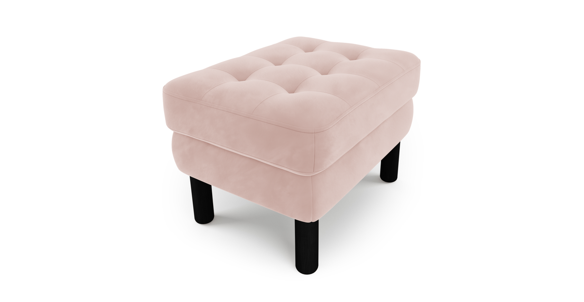 Modsy Puf Small Silindir Ahşap Ayak - Kadife