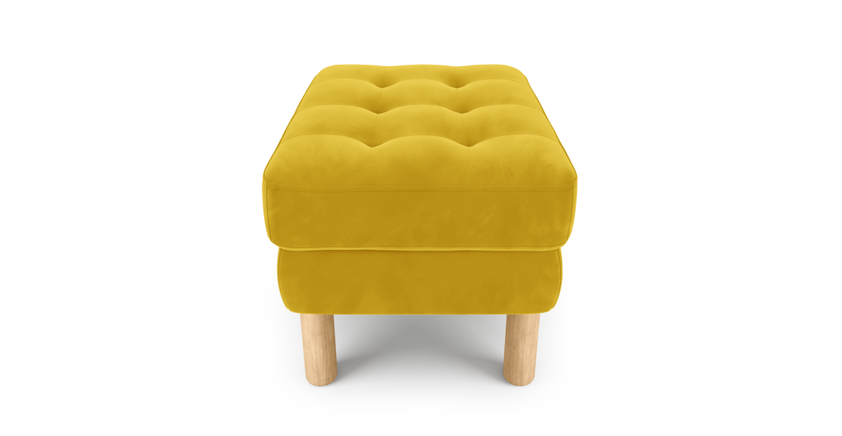 Modsy Puf Small Silindir Ahşap Ayak - Kadife